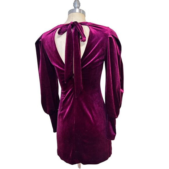 Rebecca Minkoff Gwen Velvet Mini Dress Size 00 NWT $238 - Picture 3 of 5